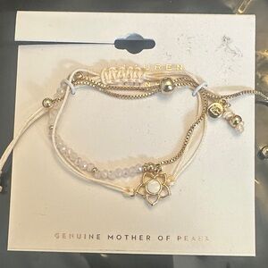 🎁 Lauren Conrad Gold and Cream Bracelet Set